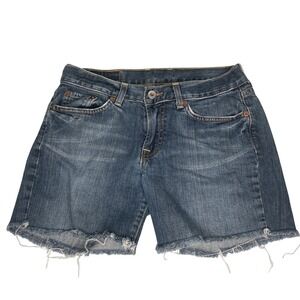 Lucky Brand Size 4 / 27 Blue Dungaree Shorts Sweet n' Low Button/Zip Closure